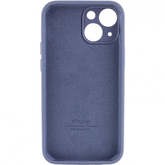 Чохол Silicone Case Full Camera Protective (AA) для Apple iPhone 14 (6.1") Сірий / Lavender Gray