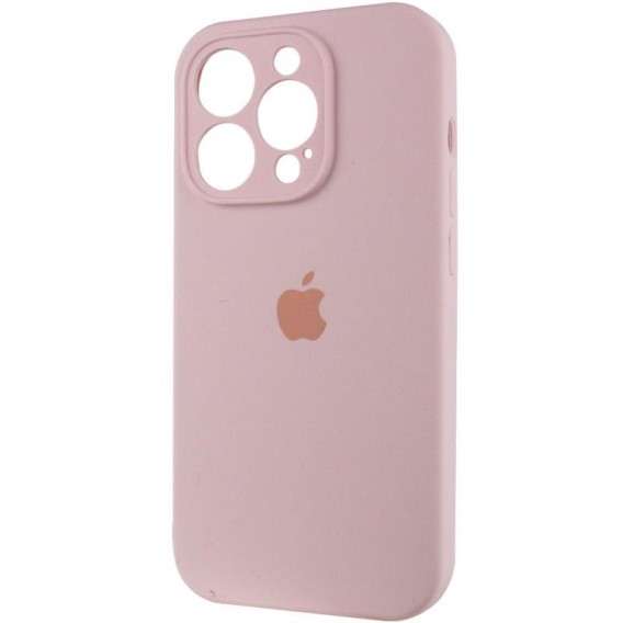 Чохол Silicone Case Full Camera Protective (AA) для Apple iPhone 14 Pro (6.1") Рожевий / Chalk Pink