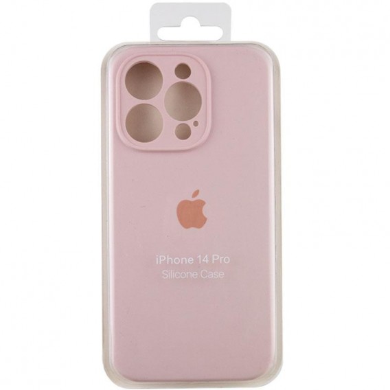 Чохол Silicone Case Full Camera Protective (AA) для Apple iPhone 14 Pro (6.1") Рожевий / Chalk Pink