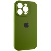 Чохол Silicone Case Full Camera Protective (AA) для Apple iPhone 14 Pro (6.1") Зелений / Dark Olive