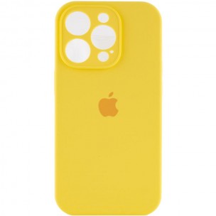 Чехол Silicone Case Full Camera Protective (AA) для Apple iPhone 14 Pro Max (6.7") Желтый / Yellow