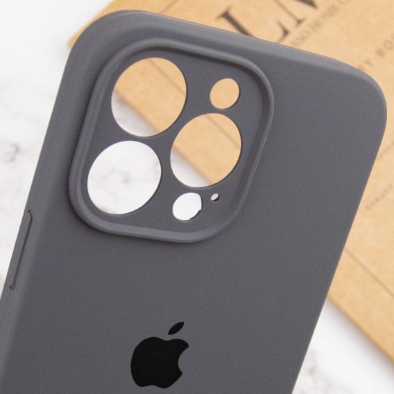 Чохол Silicone Case Full Camera Protective (AA) для Apple iPhone 14 Pro Max (6.7") Сірий / Dark Gray