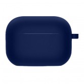 Силіконовий футляр з мікрофіброю для навушників Airpods Pro 2 / Pro Темно-синій / Midnight blue