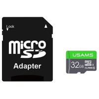 Карта памяти Usams US-ZB118 (TF High Speed Card) microSDHC Class 10 – 32GB (с адаптером) Green