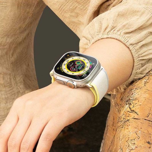 Ремінець Hoco WA14 Original series Apple watch (38/40/41mm) Yellow with White - зображення 5 