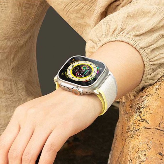 Ремінець Hoco WA14 Original series Apple watch (38/40/41mm) Yellow with White