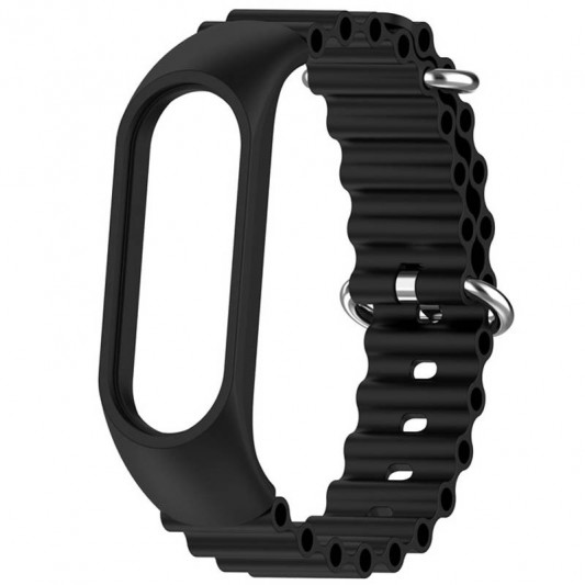 Ремінець Ocean Band для Xiaomi Mi Band 3/4/5/6/7 Чорний / Black - зображення 1 