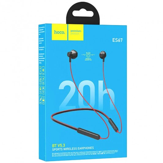 Bluetooth Навушники Hoco ES67 Perception neckband Red - зображення 3 