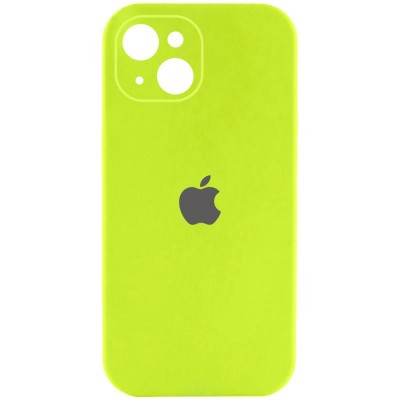 Чехол Silicone Case Full Camera Protective (AA) Apple iPhone 15 (6.1") Кислотно-зеленый / Acid Green