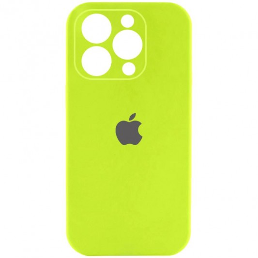 Чохол Silicone Case Full Camera Protective (AA) для Apple iPhone 15 Pro (6.1") Кислотно-зелений / Acid Green