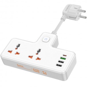 Блок живлення Hoco AC12A Reise (PD30W/1C3A) +Socket White