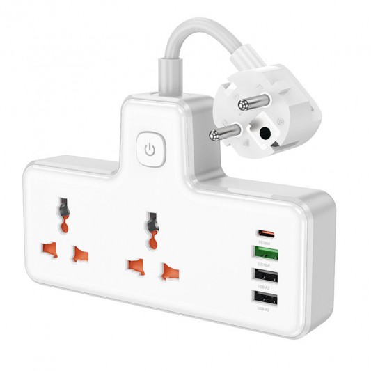 МЗП Hoco AC12A Reise (PD30W/1C3A) +Socket White - зображення 1 