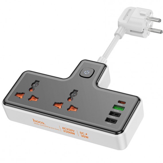 Блок питания Hoco AC12A Reise (PD30W/1C3A) + Socket Black