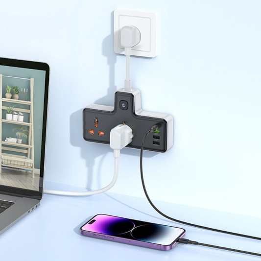 МЗП Hoco AC12A Reise (PD30W/1C3A) +Socket Black - зображення 2 