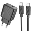 Блок питания Hoco CS22A Value PD30W (1USB-C) + кабель Type-C to Type-C Black
