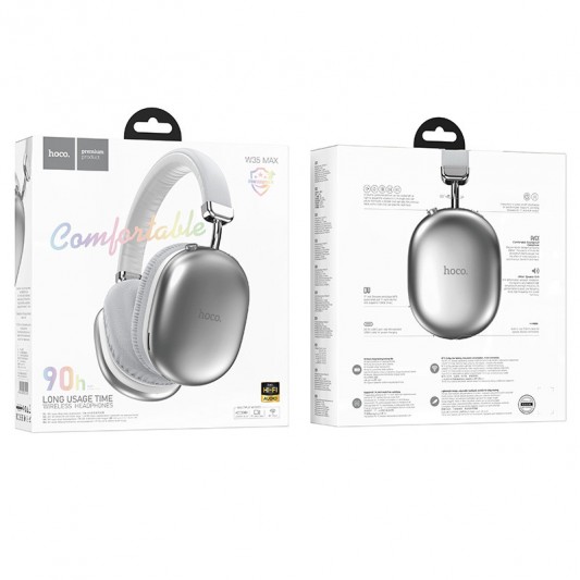 Накладні бездротові навушники Hoco W35 Max Joy Silver - зображення 4 