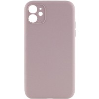 Чехол Silicone Case Full Camera Protective (AA) NO LOGO для Apple iPhone 12 (6.1") Серый / Lavender
