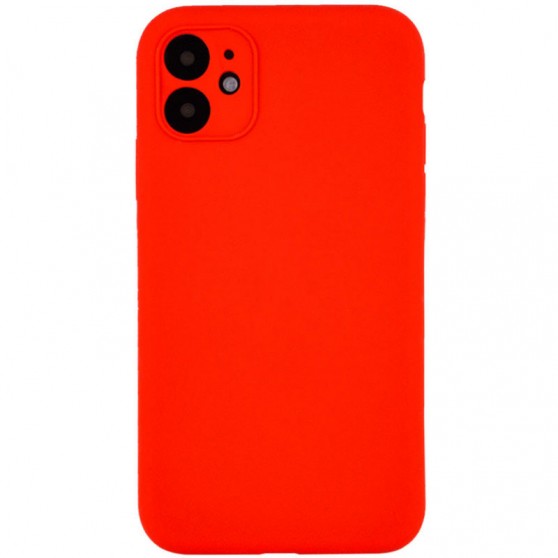 Чехол Silicone Case Full Camera Protective (AA) NO LOGO для Apple iPhone 12 (6.1") Красный / Red