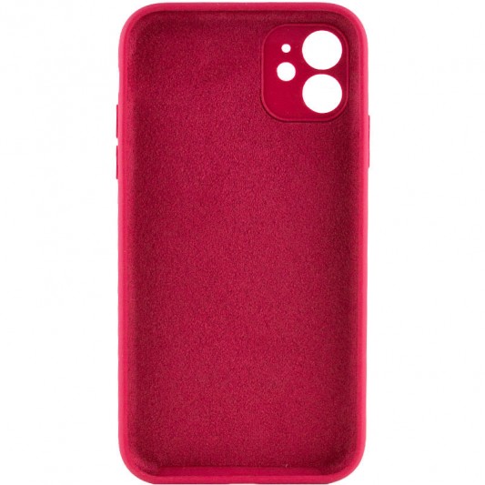 Чохол Silicone Case Full Camera Protective (AA) NO LOGO для Apple iPhone 12 (6.1") Червоний / Rose Red - зображення 1 