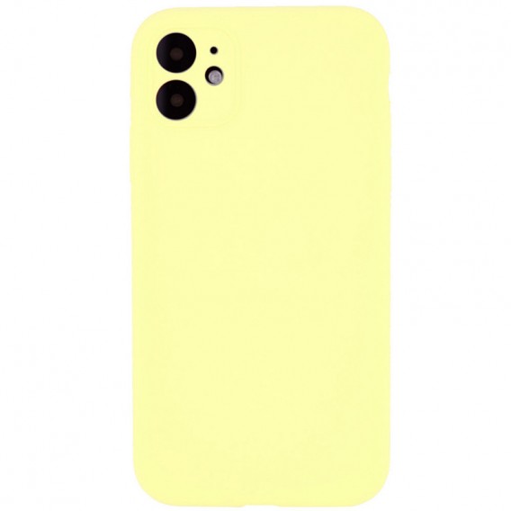Чехол Silicone Case Full Camera Protective (AA) NO LOGO для Apple iPhone 12 (6.1") Желтый / Mellow Yellow