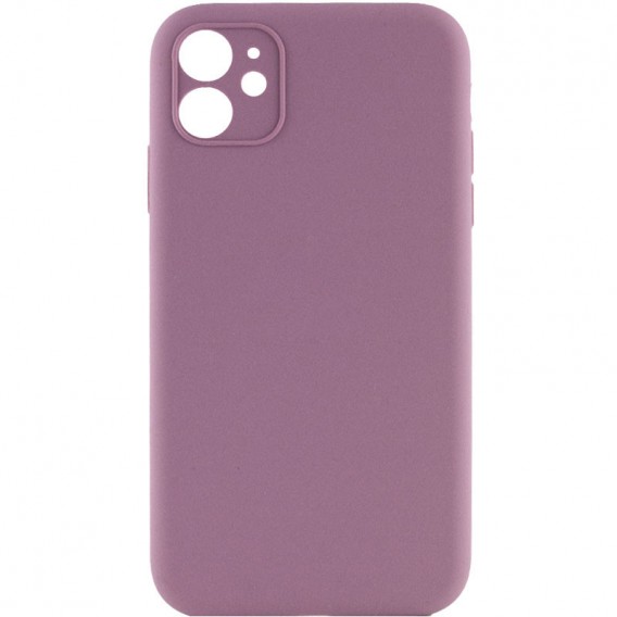 Чехол Silicone Case Full Camera Protective (AA) NO LOGO для Apple iPhone 12 (6.1") Лиловый / Lilac Pride