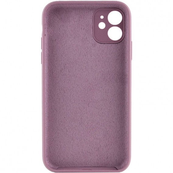 Чехол Silicone Case Full Camera Protective (AA) NO LOGO для Apple iPhone 12 (6.1") Лиловый / Lilac Pride