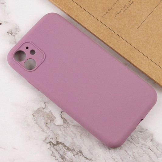 Чохол Silicone Case Full Camera Protective (AA) NO LOGO для Apple iPhone 12 (6.1") Ліловий / Lilac Pride - зображення 2 