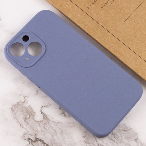 Чехол Silicone Case Full Camera Protective (AA) NO LOGO для Apple iPhone 13 (6.1") Серый / Lavender Gray