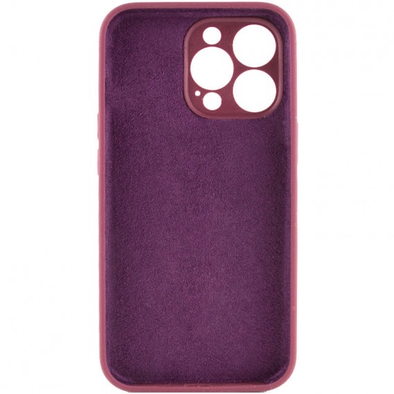 Чохол Silicone Case Full Camera Protective (AA) NO LOGO для Apple iPhone 13 Pro Max (6.7") Бордовий / Plum