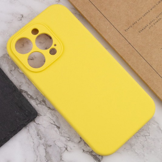 Чохол Silicone Case Full Camera Protective (AA) NO LOGO для Apple iPhone 13 Pro Max (6.7") Жовтий / Yellow - зображення 3 