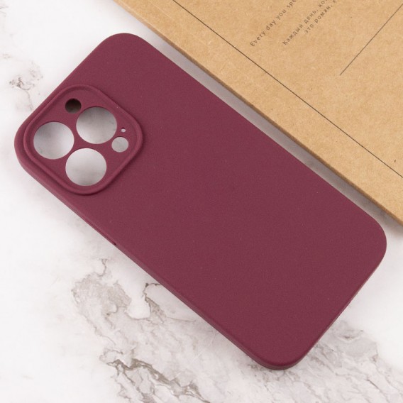 Чохол Silicone Case Full Camera Protective (AA) NO LOGO для Apple iPhone 14 Pro (6.1") Бордовий / Plum