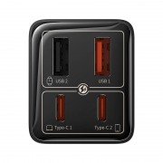 МЗП Baseus GaN6 Pro OS 65W (2USB-A/2C) + кабель Type-C to Type-C (P10162701) Black
