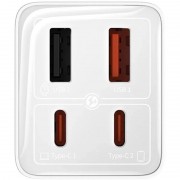 МЗП Baseus GaN6 Pro OS 65W (2USB-A/2C) + кабель Type-C to Type-C (P10162701) White
