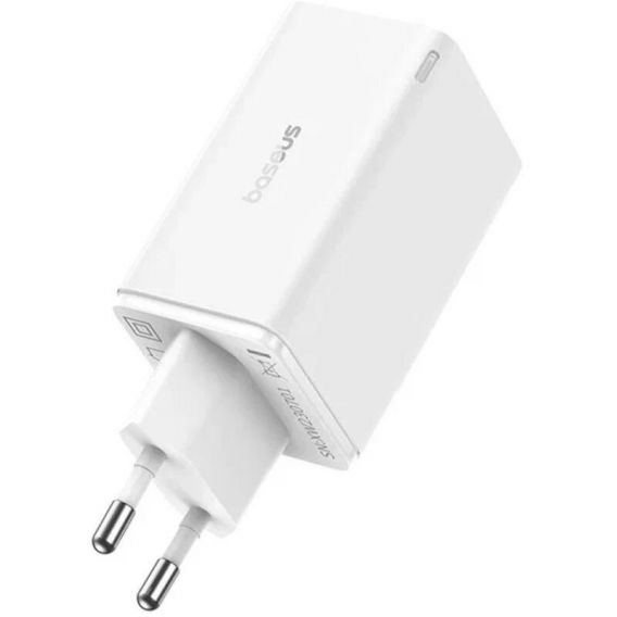 Блок живлення Baseus GaN6 Pro OS 65W (2USB-A/2C) + кабель Type-C to Type-C (P10162701) White