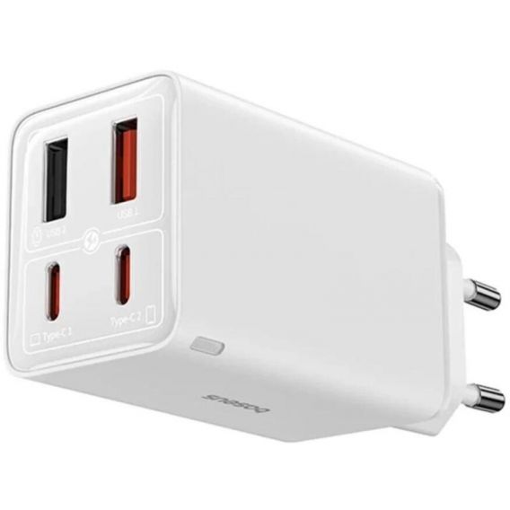 Блок живлення Baseus GaN6 Pro OS 65W (2USB-A/2C) + кабель Type-C to Type-C (P10162701) White