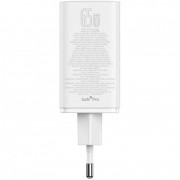 МЗП Baseus GaN6 Pro OS 65W (2USB-A/2C) + кабель Type-C to Type-C (P10162701) White