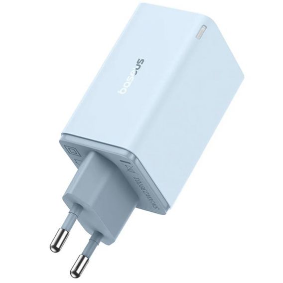 Блок живлення Baseus GaN6 Pro OS 65W (2USB-A/2C) + кабель Type-C to Type-C (P10162701) Galaxy Blue