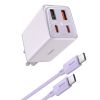 Блок живлення Baseus GaN6 Pro OS 65W (2USB-A/2C) + кабель Type-C to Type-C (P10162701) Star Purple