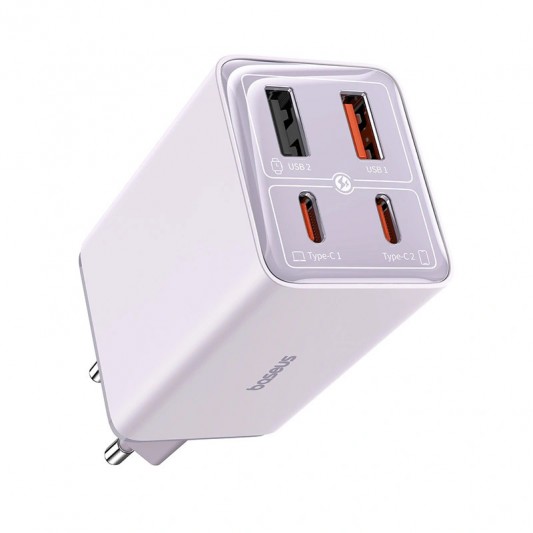 МЗП Baseus GaN6 Pro OS 65W (2USB-A/2C) + кабель Type-C to Type-C (P10162701) Star Purple