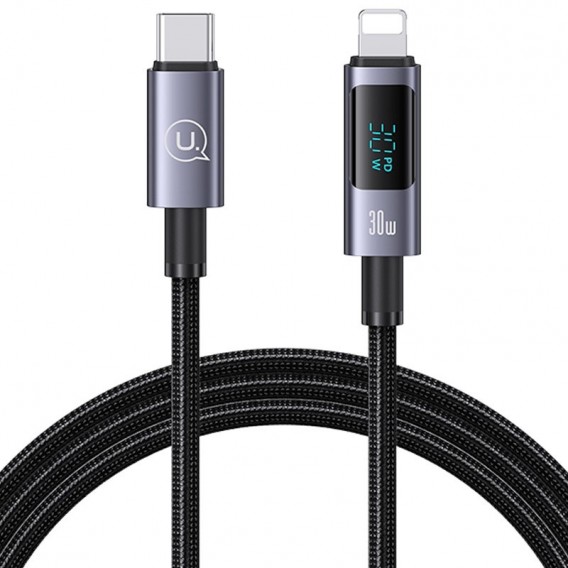 Дата кабеля USAMS US-SJ672 Digital Display Sufeng Ser. Type-C to Lightning 30W (1.2m) Tarnish