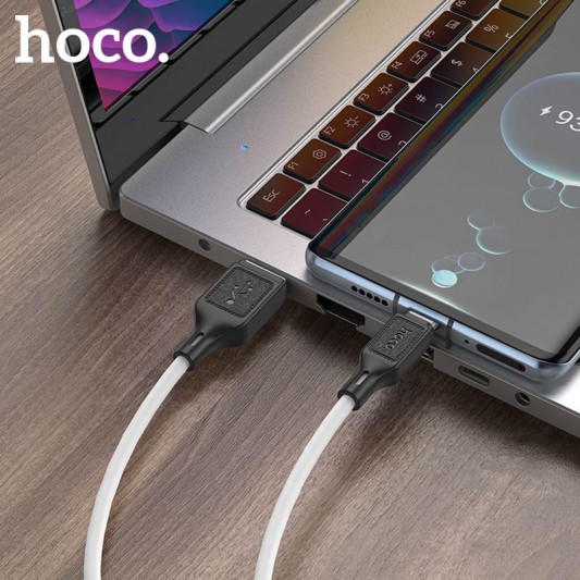 Дата кабель Hoco X90 Cool silicone USB to Type-C (1m) White - зображення 3 