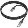 Дата кабель Hoco U129 Spirit Transparent Type-C to Lightning 27W (1.2m) Black