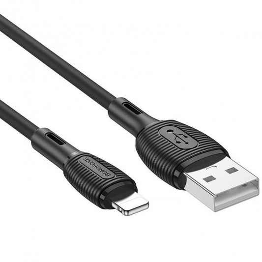 Дата кабель Borofone BX86 Advantage USB to Lightning (1m) Black - зображення 1 