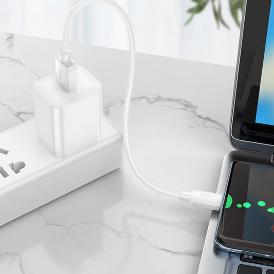 Дата кабель Hoco X96 Hyper USB to Type-C 27W (0.25m) White - зображення 2 