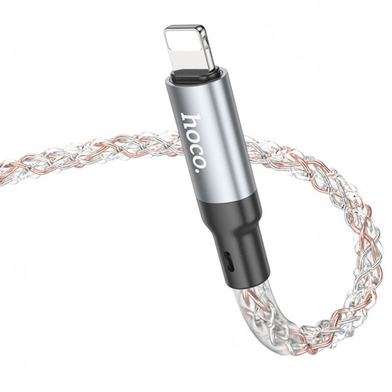 Дата кабель Hoco U112 Shine 2.4A USB to Lightning (1m) Gray