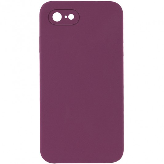 Чохол Silicone Case Square Full Camera Protective (AA) NOLOGO для Apple iPhone 7/8/SE (2020) (4.7") Бордовий / Maroon