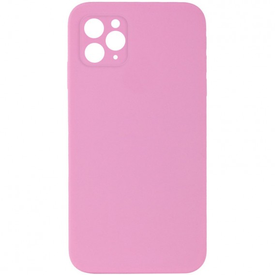 Чохол Silicone Case Square Full Camera Protective (AA) NOLOGO для Apple iPhone 11 Pro Max (6.5") Рожевий / Light pink