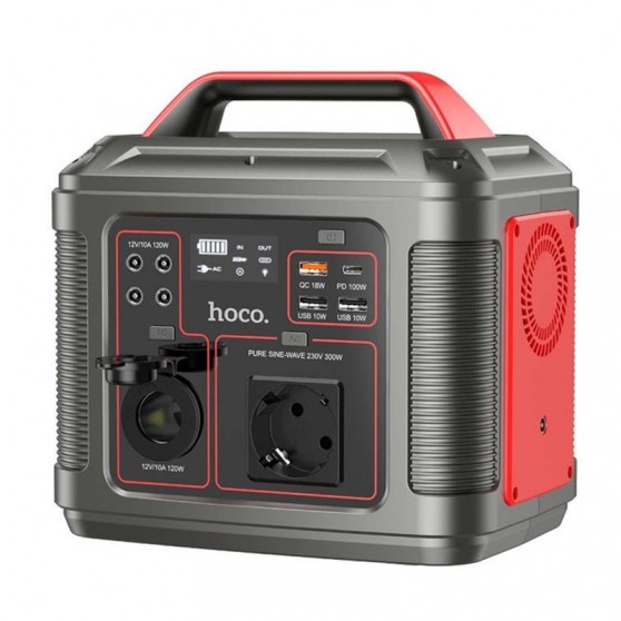 Портативная зарядная станция Hoco DB28 300W 296Wh 80000mAh Silver/Red