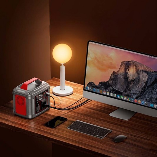 Портативна зарядная станция Hoco DB28 300W 296Wh 80000mAh Silver / Red - зображення 2 