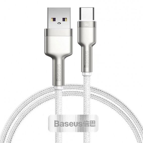 Дата кабель Baseus Cafule Metal Data USB to Type-C 66W (2m) (CAKF0002) White